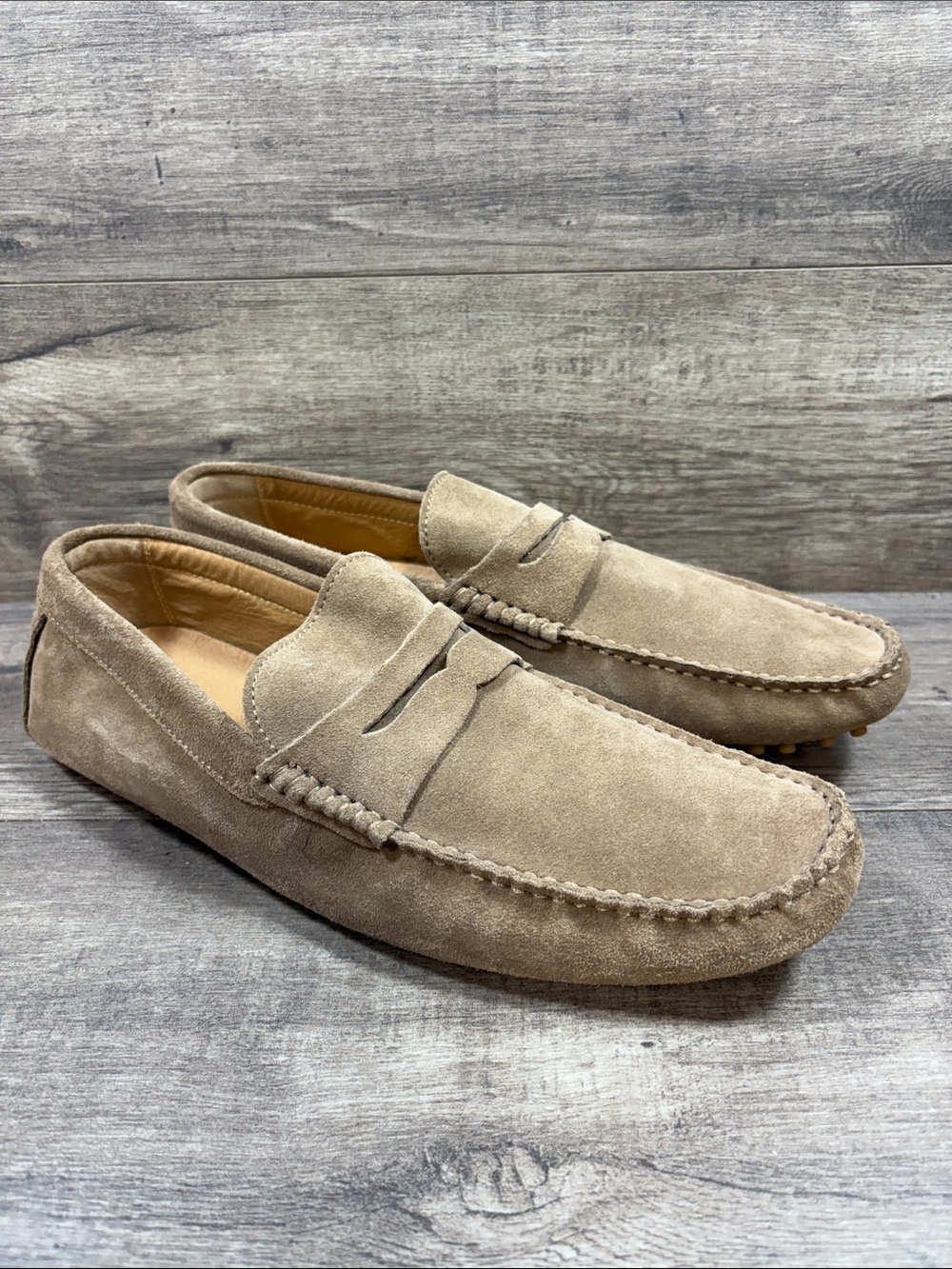 New Republic Mark McNairy Barclays Brown Suede Leather Driving Mocs Mens Size 11